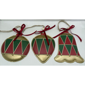 3PCS Vintage Metal Christmas Tree Ornaments Rustic Xmas Hanging Ornaments *READ